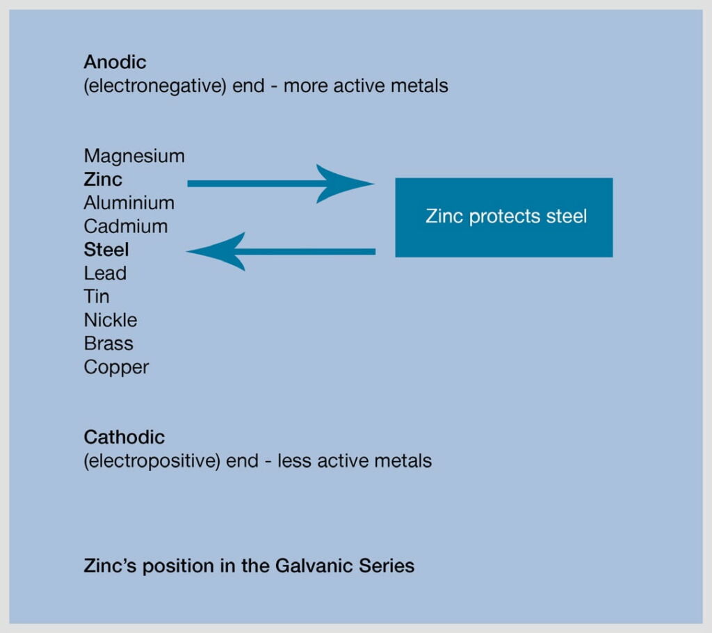 Zinc position in Galvanic series