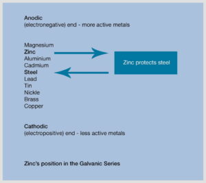 Zinc position in Galvanic series
